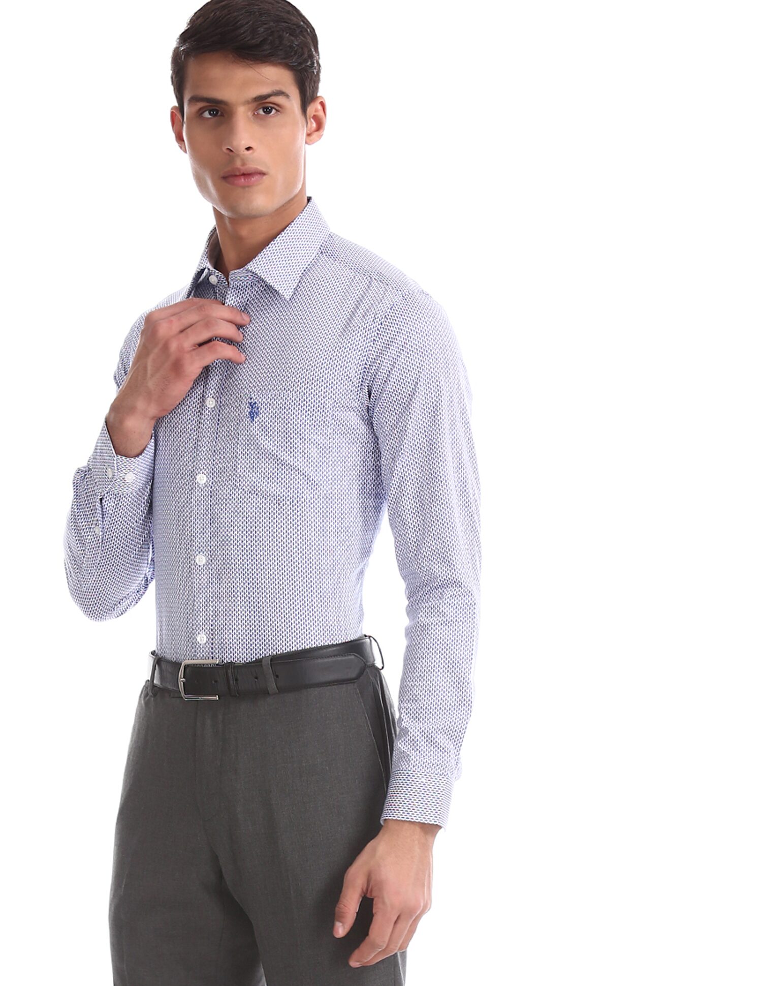 

U S Polo Assn Men Slim fit Formal Shirt - Blue