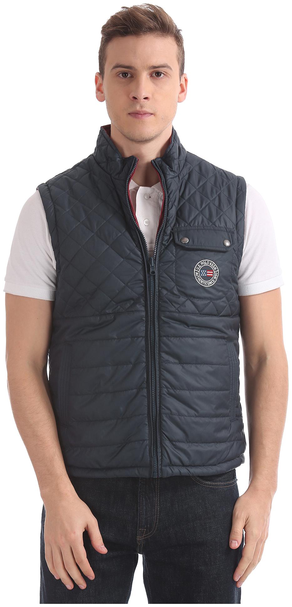 

U S Polo Assn Men Blue Solid Quilted jacket