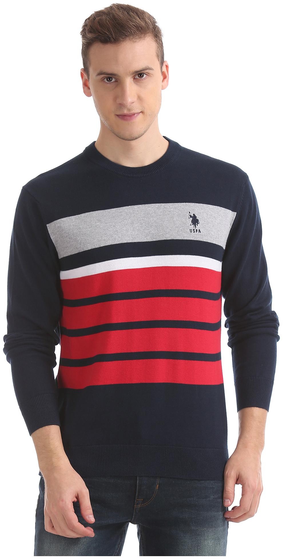 

U S Polo Assn Men Blue Round neck Pullover