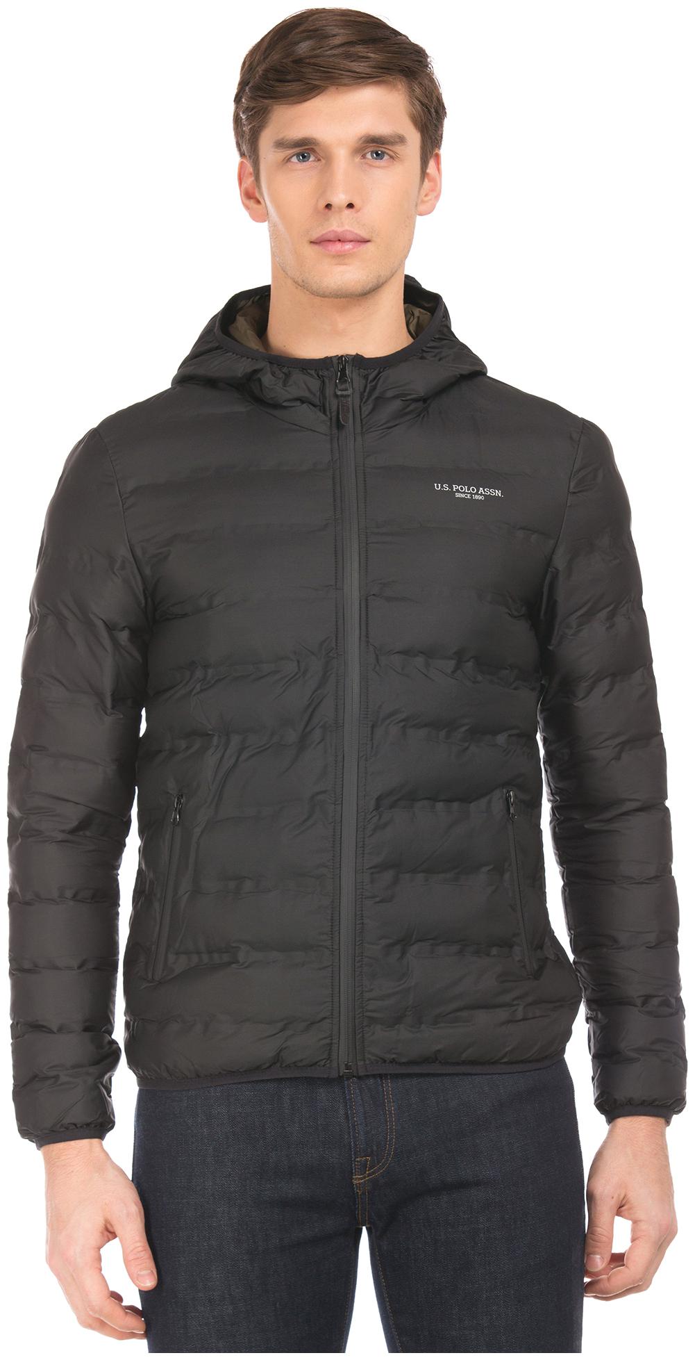 

U S Polo Assn Men Black Solid Quilted jacket