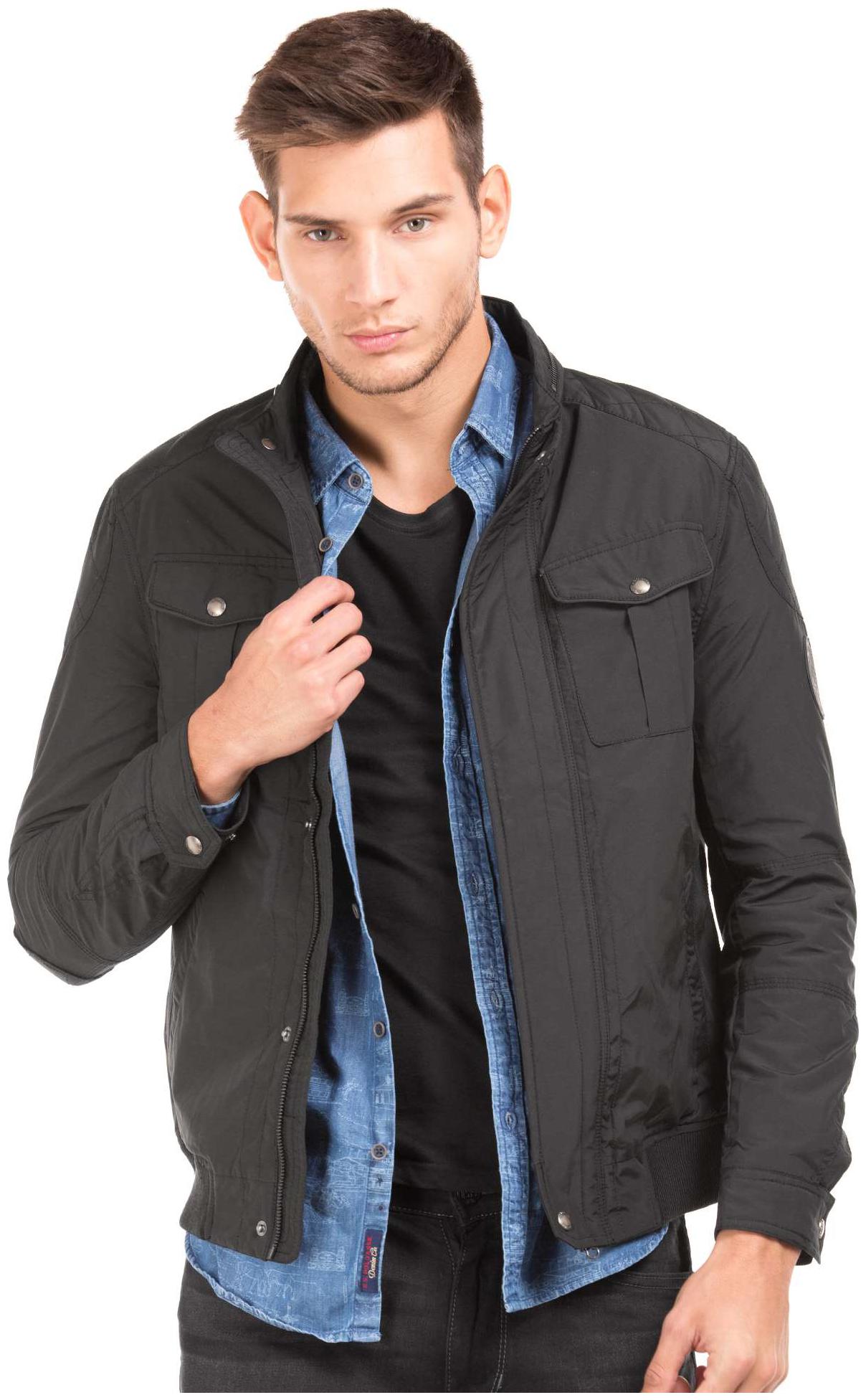 

U S Polo Assn Men Black Solid Bomber jacket