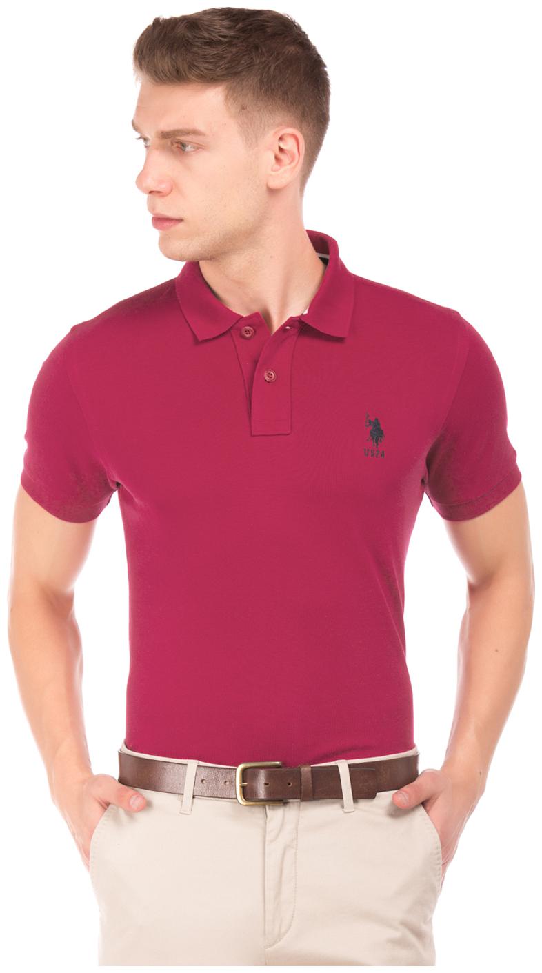 

U S Polo Assn Men Pink Regular fit Cotton Polo collar T-Shirt - Pack Of 1