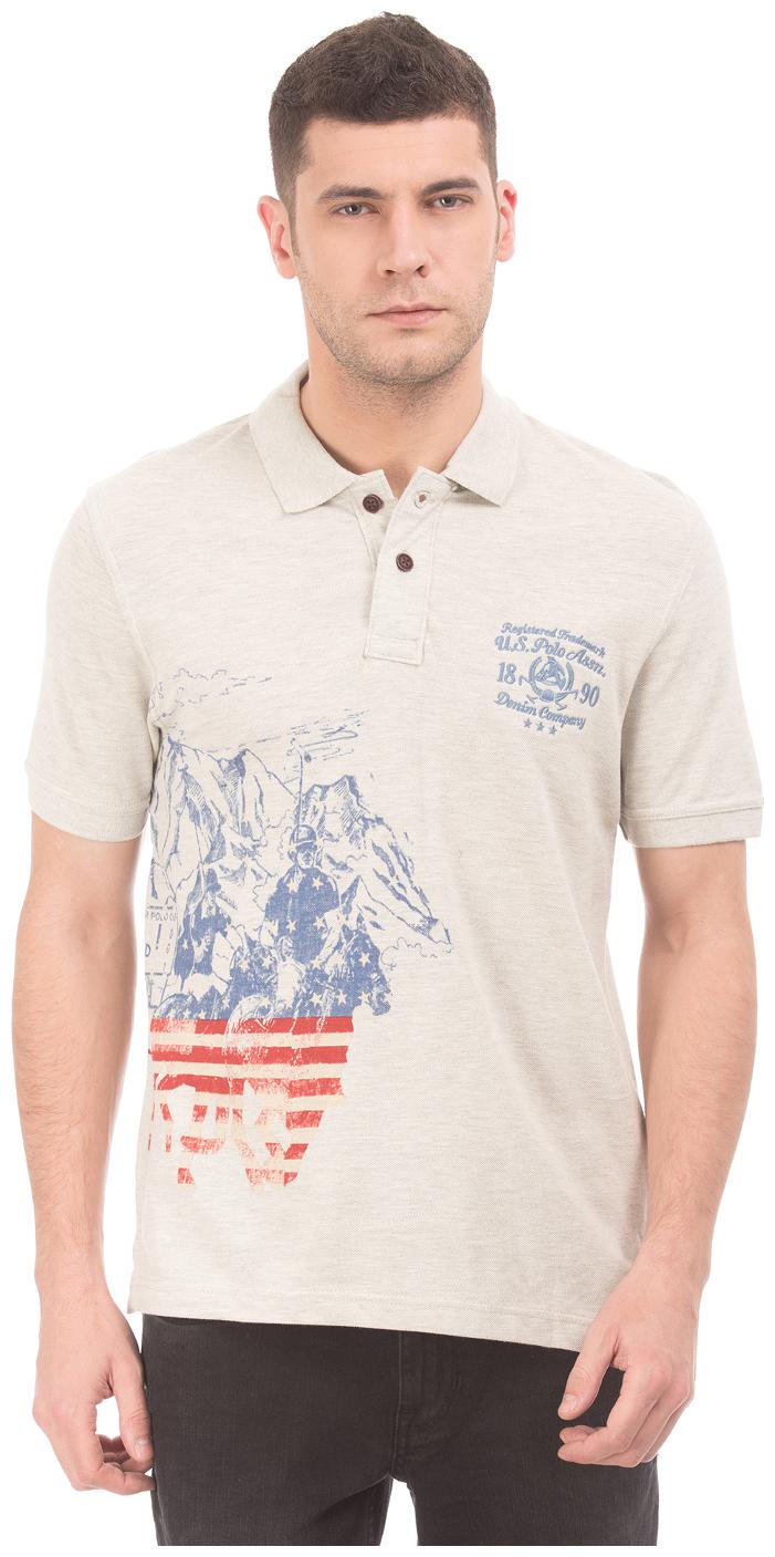 

U S Polo Assn Men White Slim fit Cotton Polo collar T-Shirt - Pack Of 1
