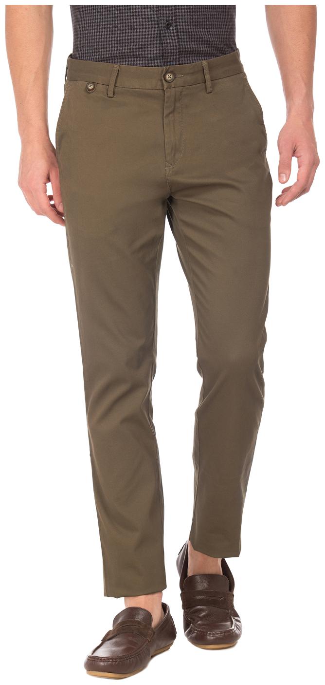 

U S Polo Assn Men Brown Solid Slim fit Regular trousers
