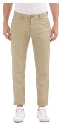 

U S Polo Assn Men Beige Solid Slim fit Regular trousers