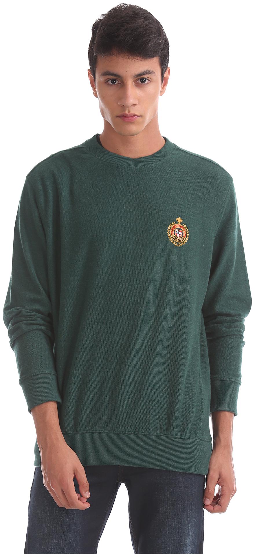 

U S Polo Assn Men Green Round neck Sweatshirt