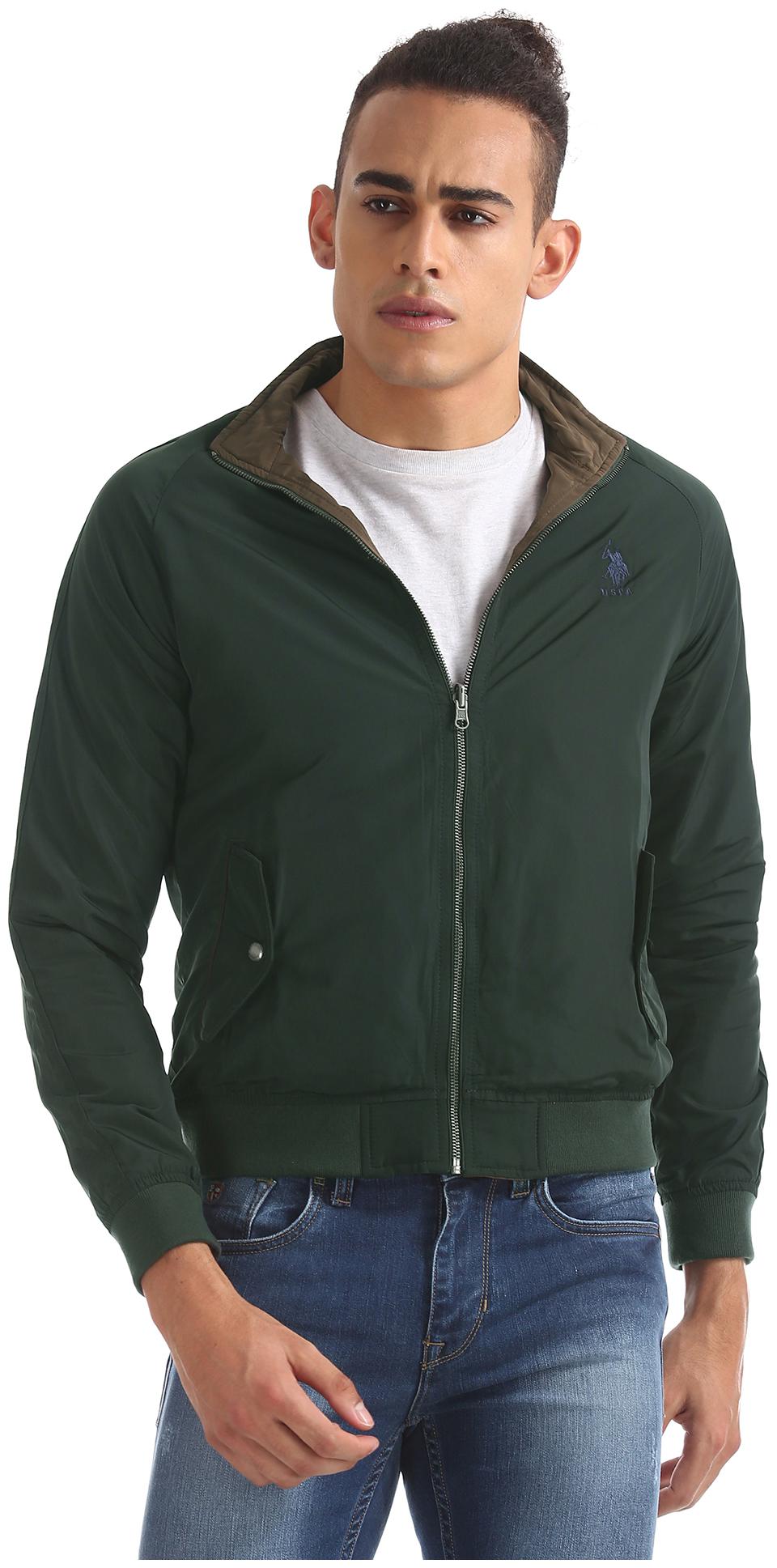 

U S Polo Assn Men Green Solid Bomber jacket
