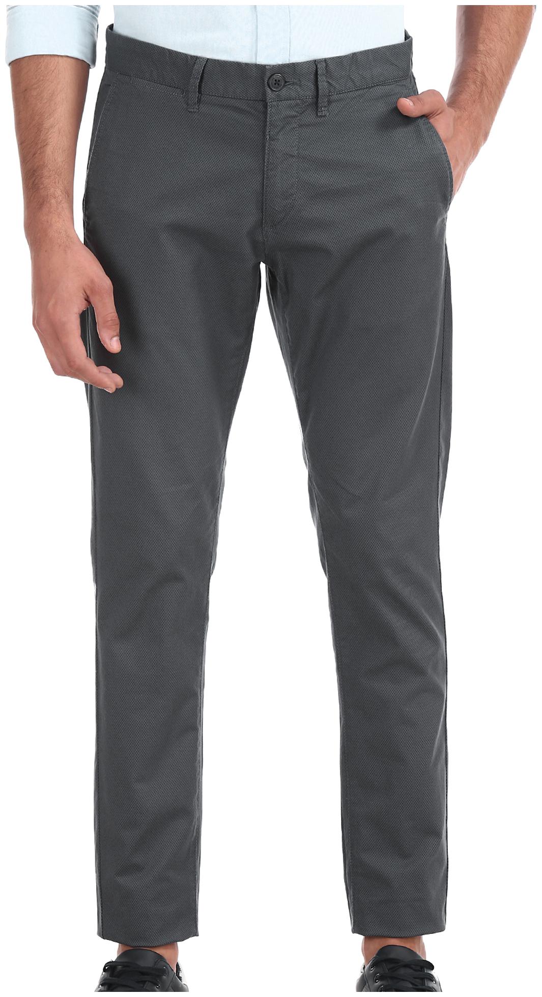 

U S Polo Assn Men Blue Printed Regular fit Regular trousers