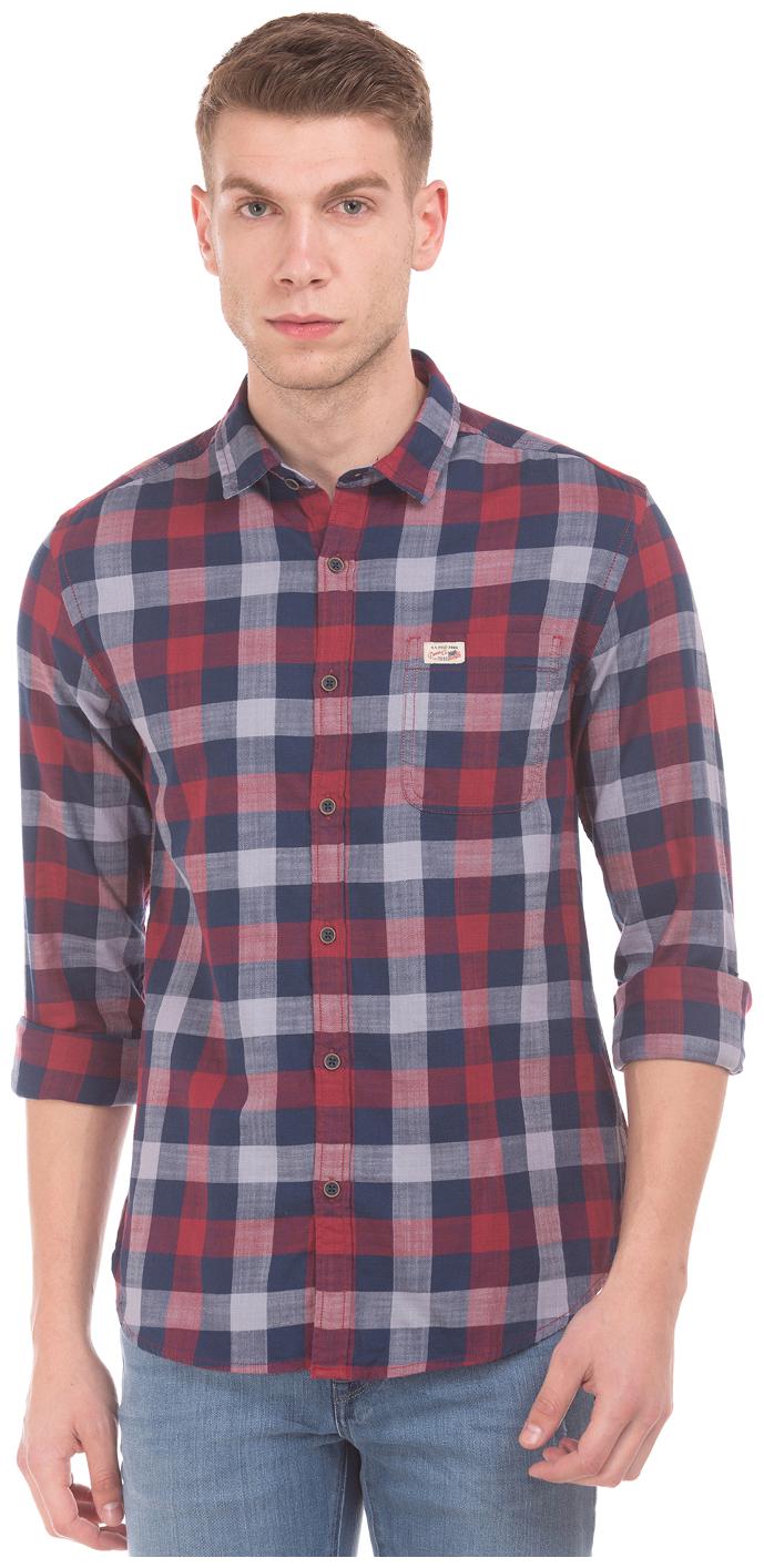 

U S Polo Assn Men Multi Checked Regular Fit Casual Shirt