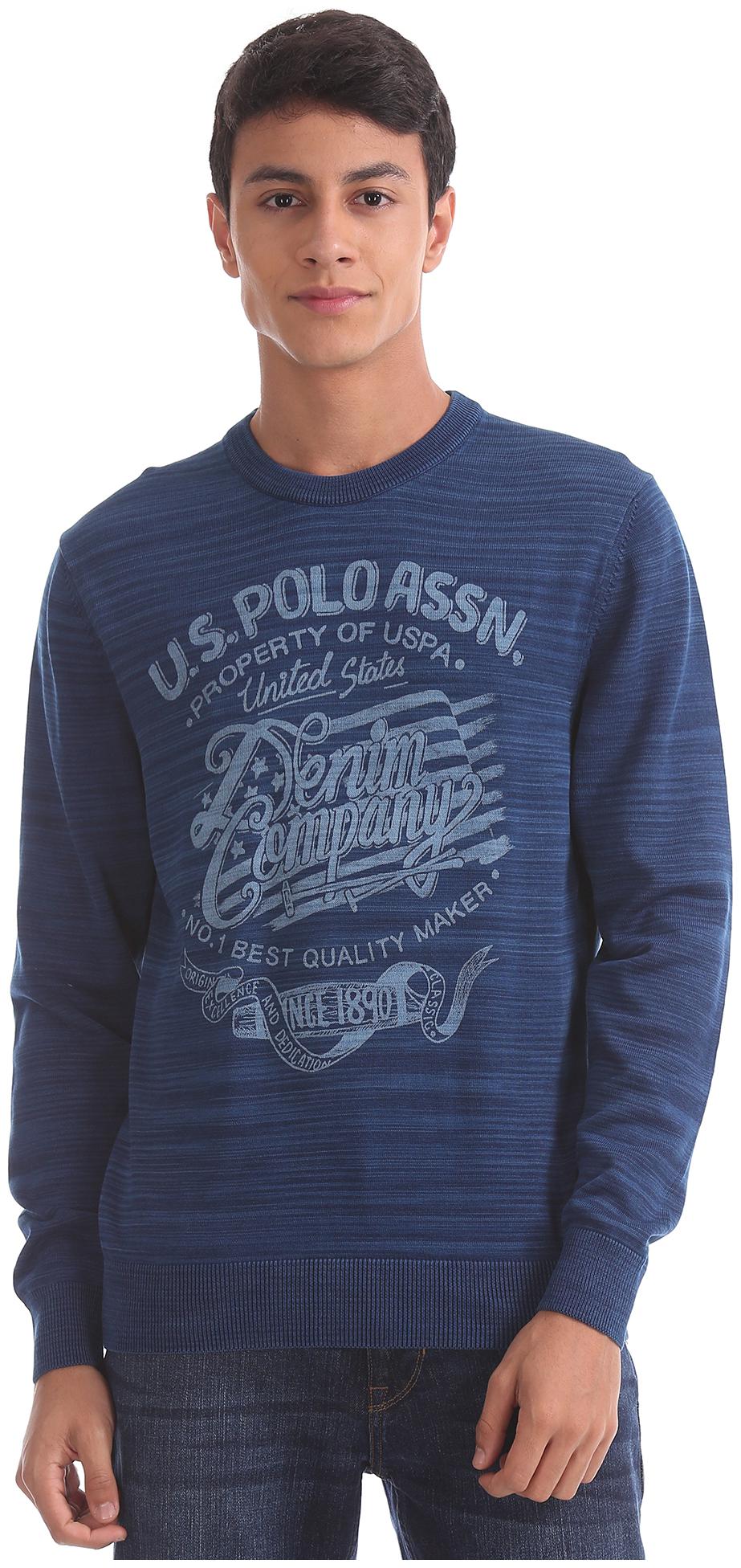 

U S Polo Assn Men Blue Round neck Pullover