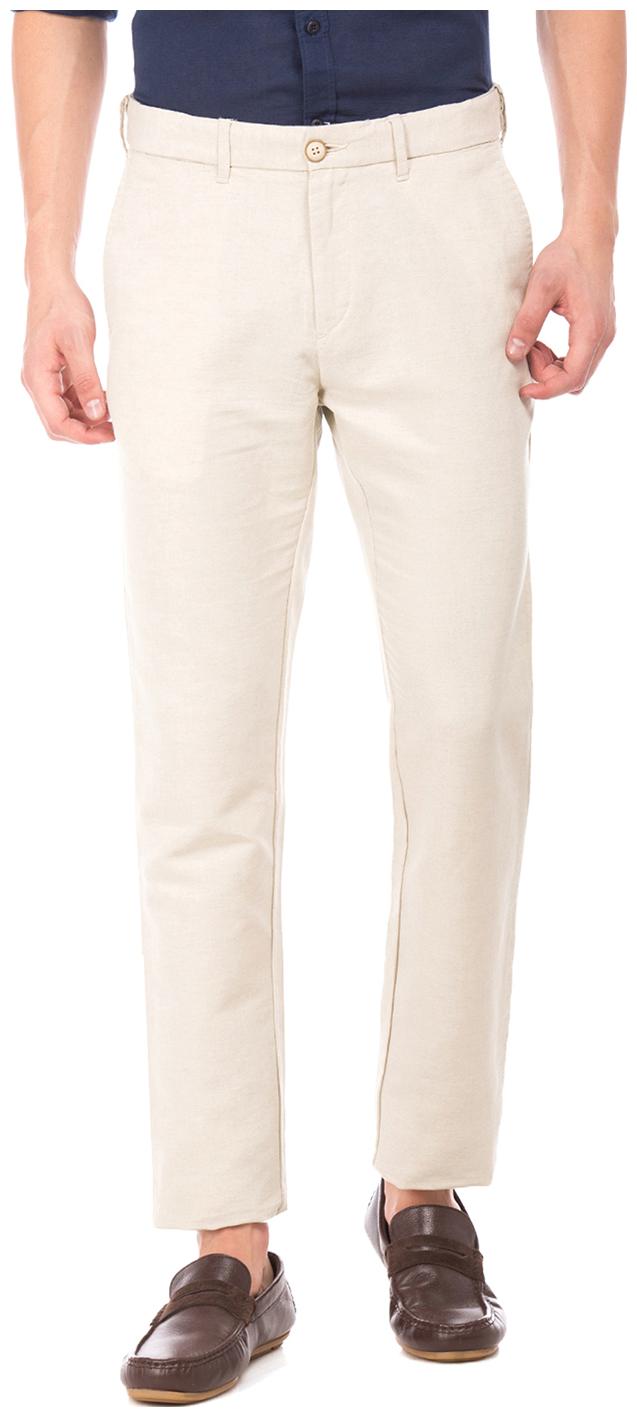 

U S Polo Assn Men Beige Solid Slim fit Regular trousers