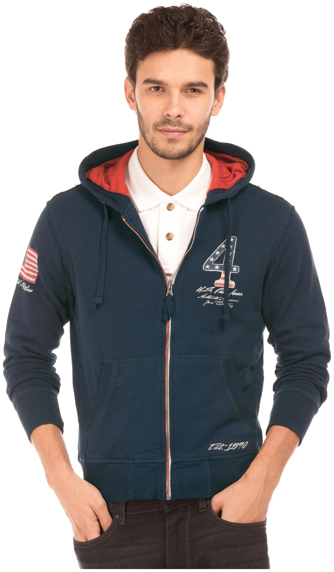 

U S Polo Assn Men Blue Hooded Sweatshirt