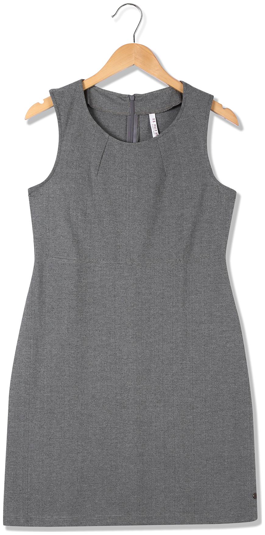 

U S Polo Assn Grey Solid Sheath dress