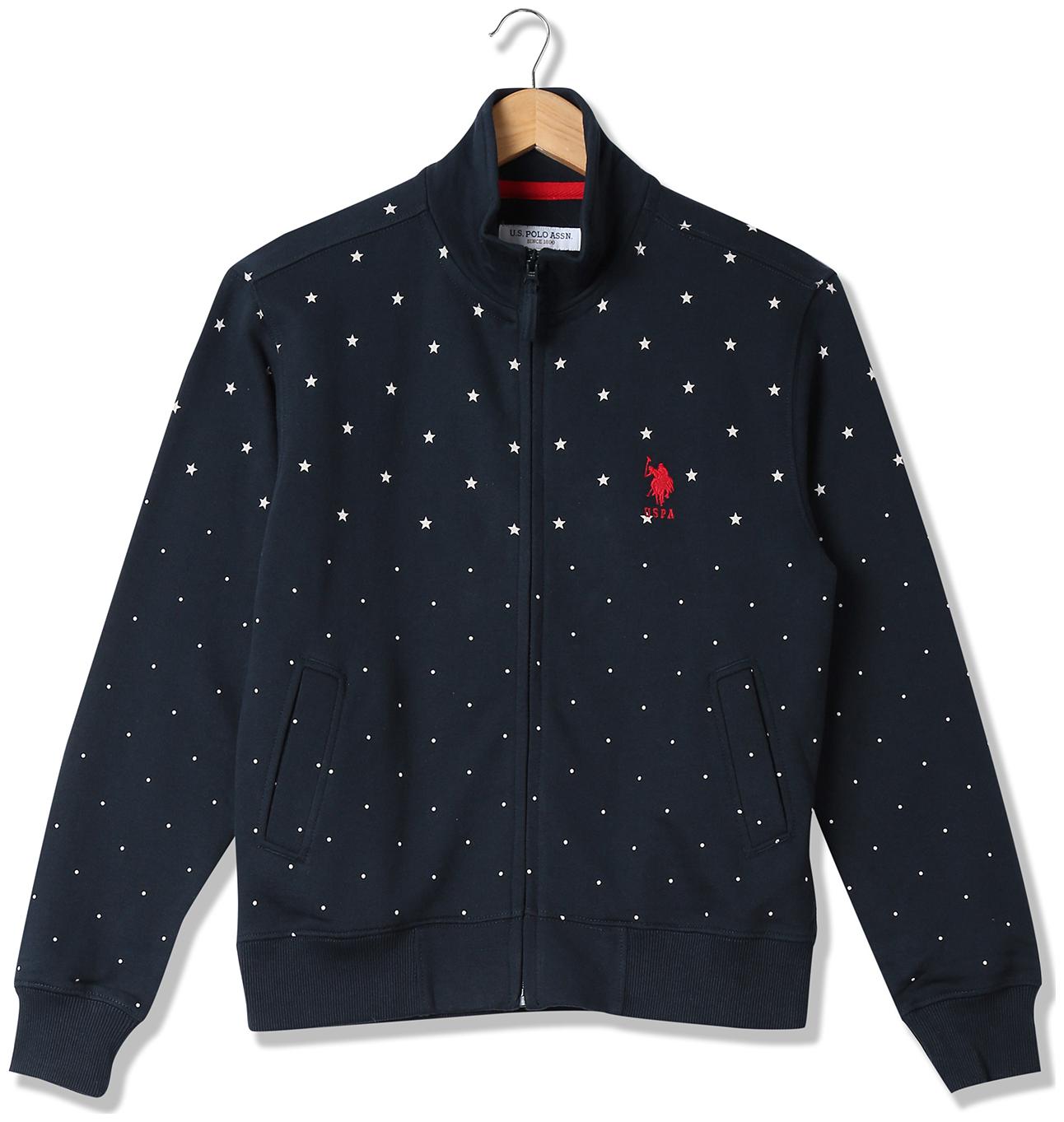 

U S Polo Assn Men Blue High neck Sweatshirt