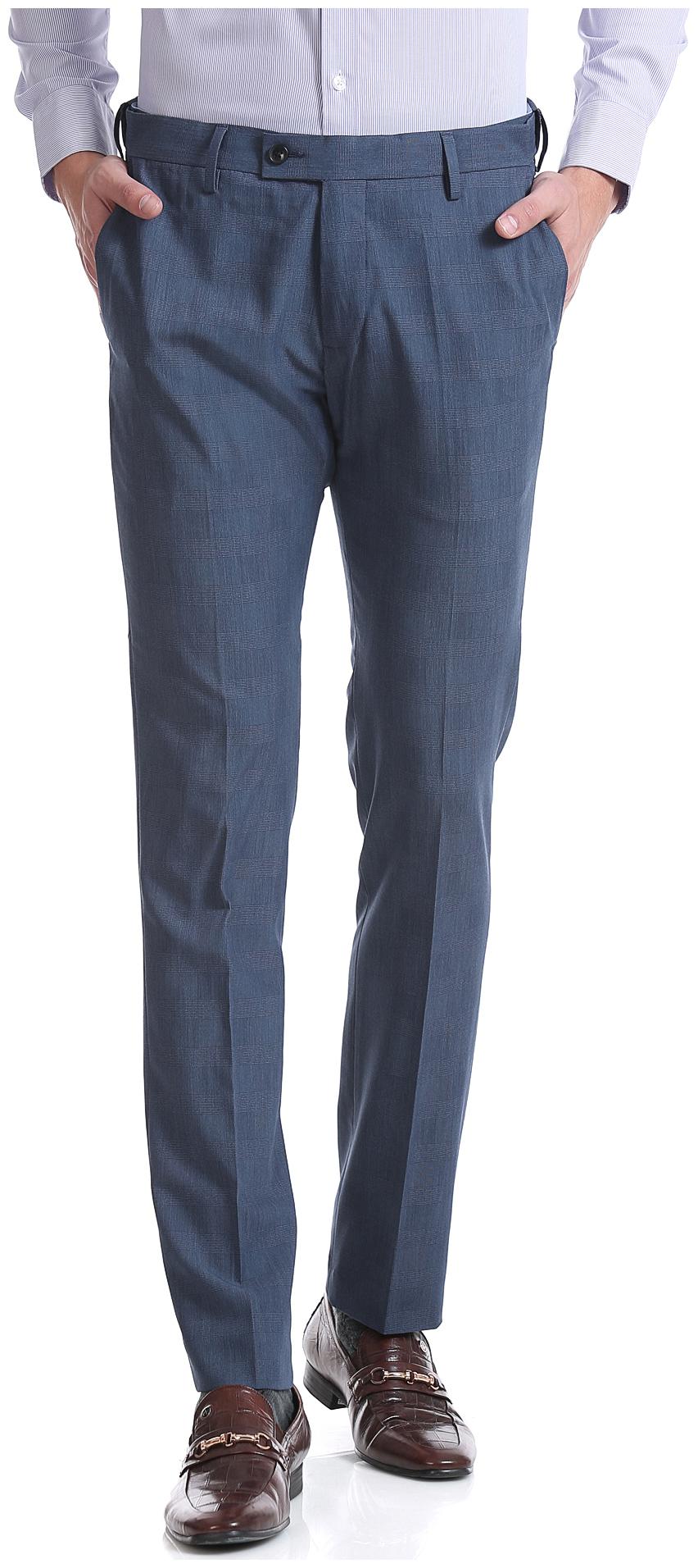 

U S Polo Assn Men Textured Slim Fit Formal Trouser - Blue