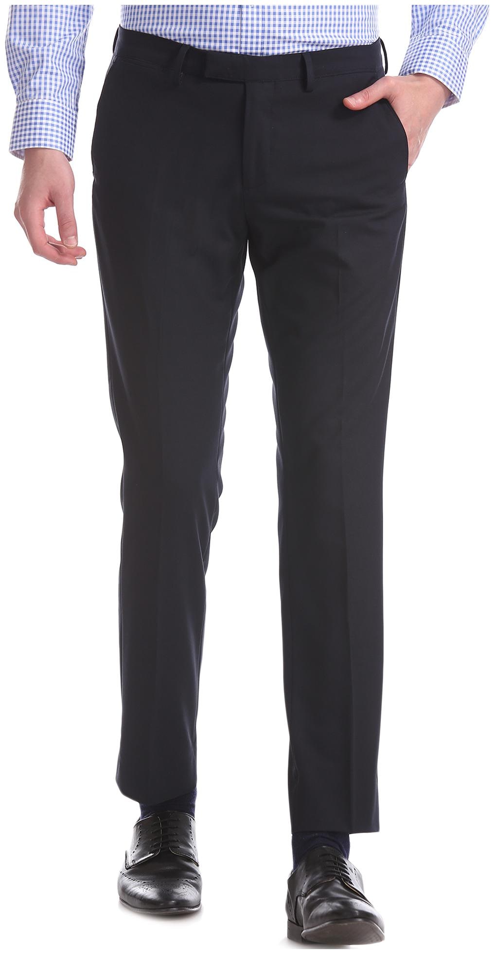 

U S Polo Assn Men Solid Slim Fit Formal Trouser - Blue