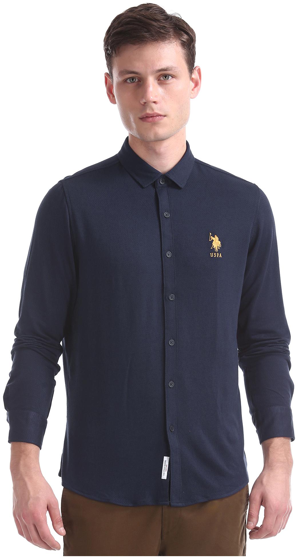 

U S Polo Assn Men Slim fit Formal Shirt - Blue