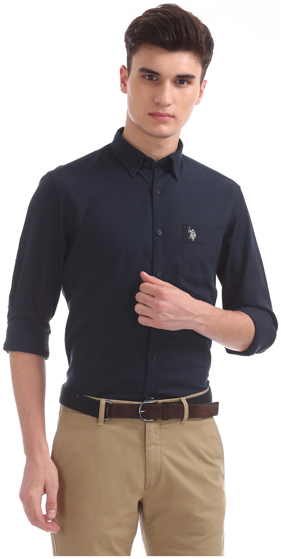 

U S Polo Assn Men Regular fit Formal Shirt - Blue