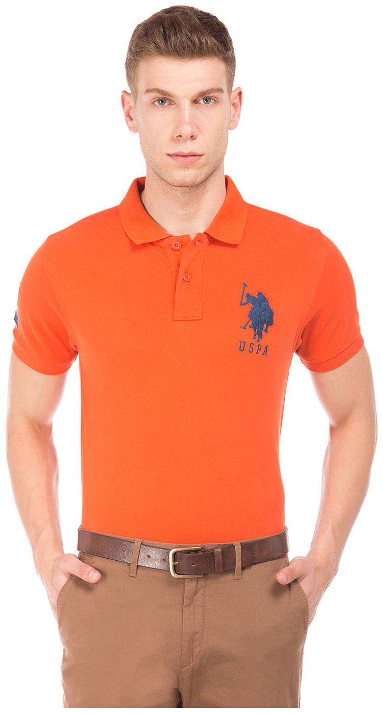 

U S Polo Assn Men Orange Regular fit Cotton Polo collar T-Shirt - Pack Of 1