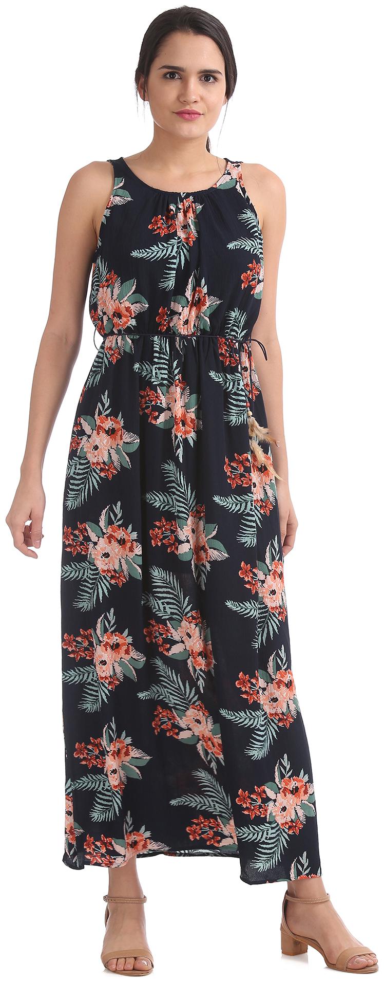 

U S Polo Assn Blue Printed Maxi dress
