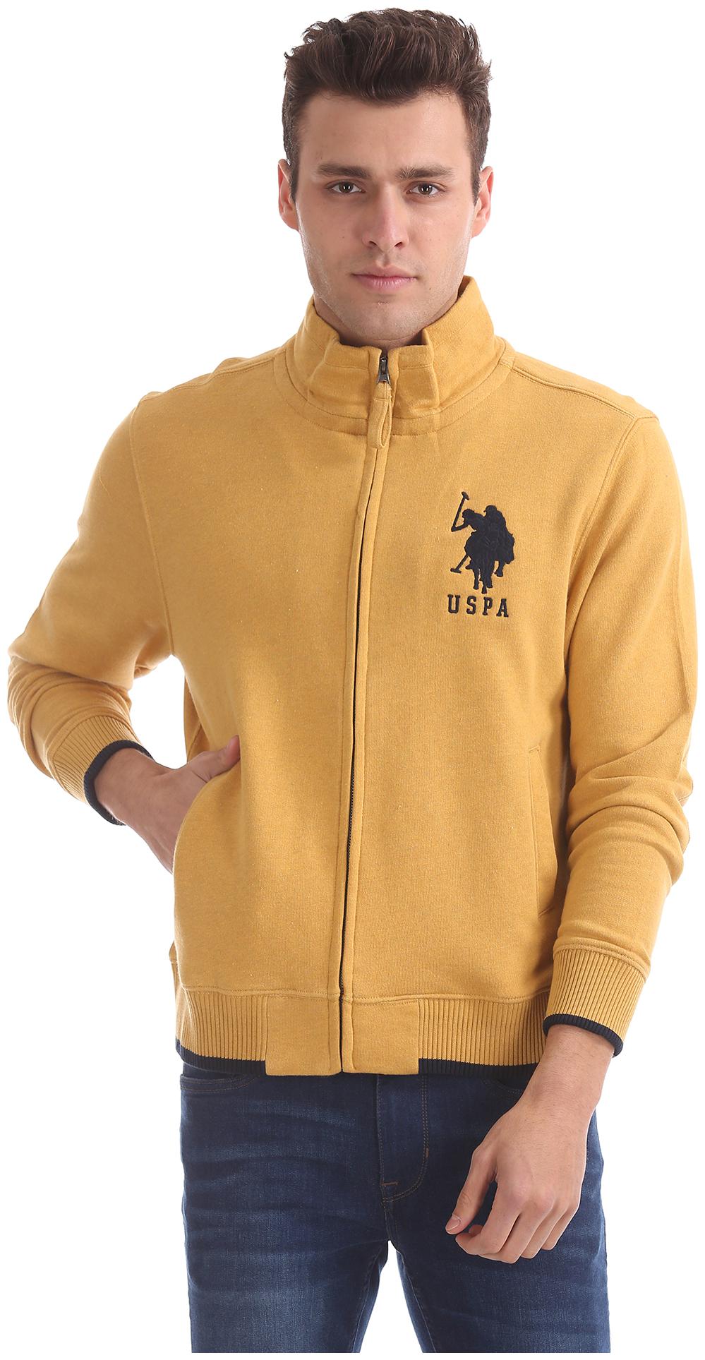 

U S Polo Assn Men Yellow High neck Sweatshirt
