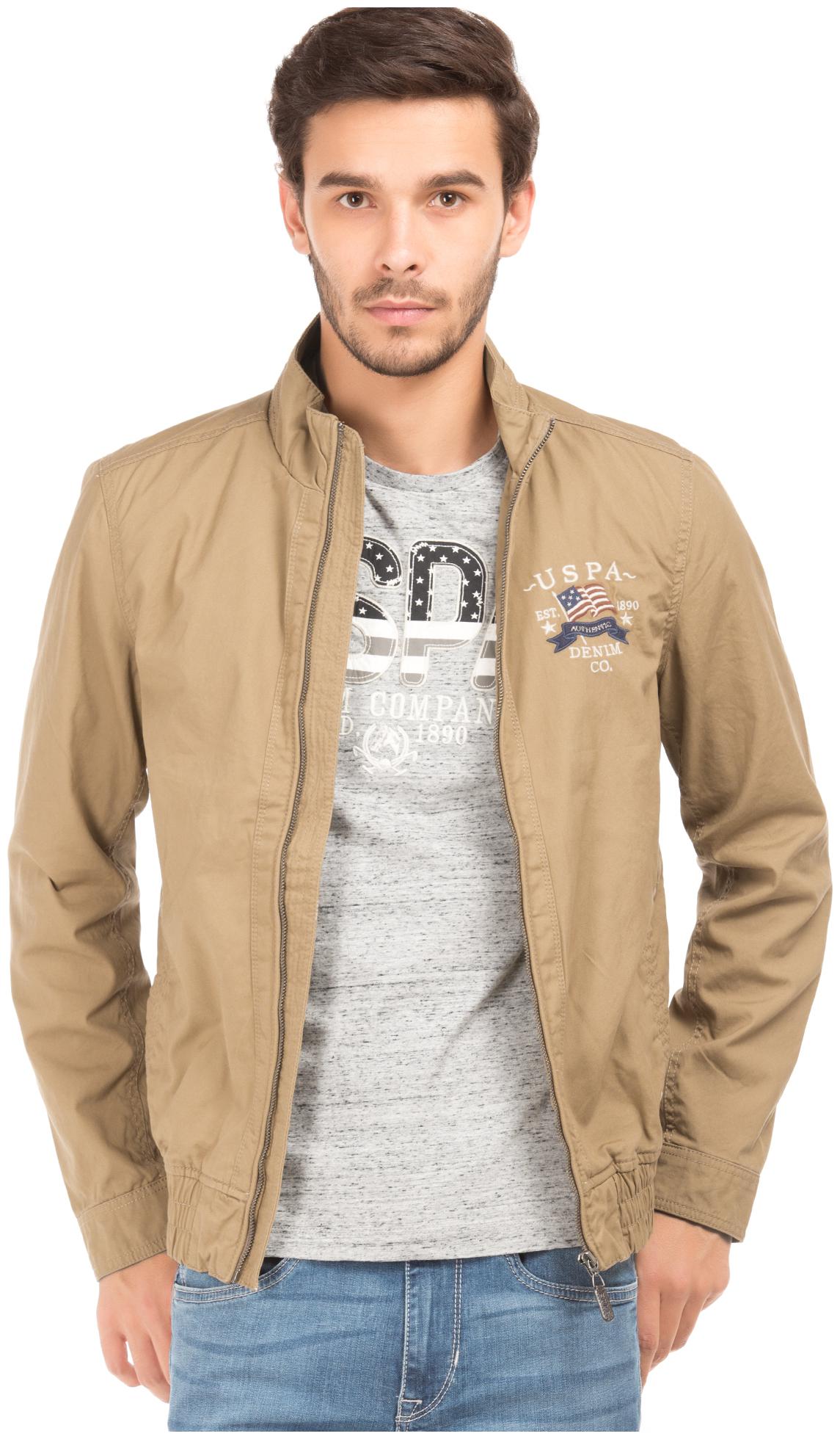 

U S Polo Assn Men Cotton Military Jacket Brown