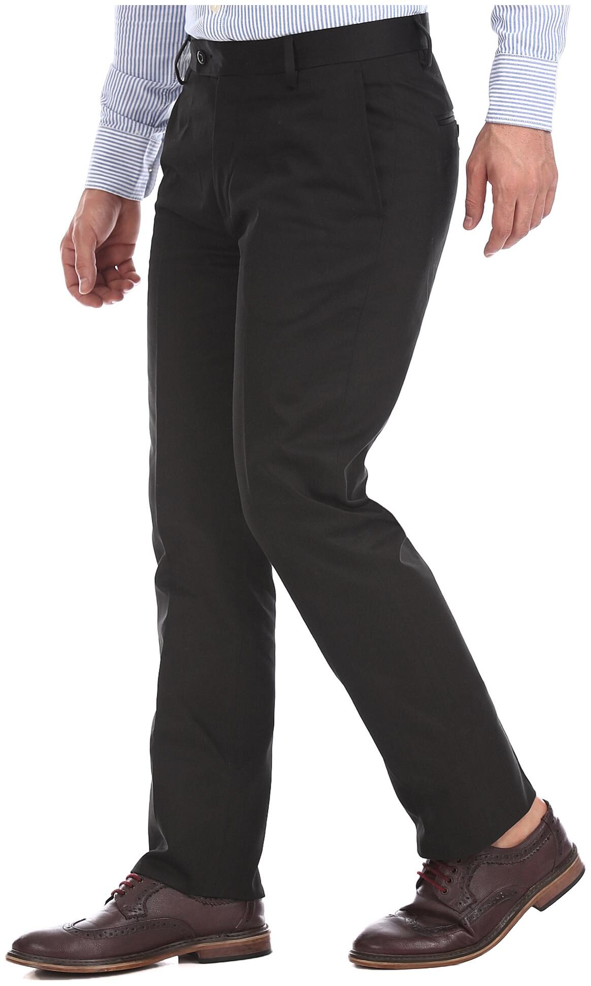 

U S Polo Assn Men Black Solid Tapered fit Regular trousers