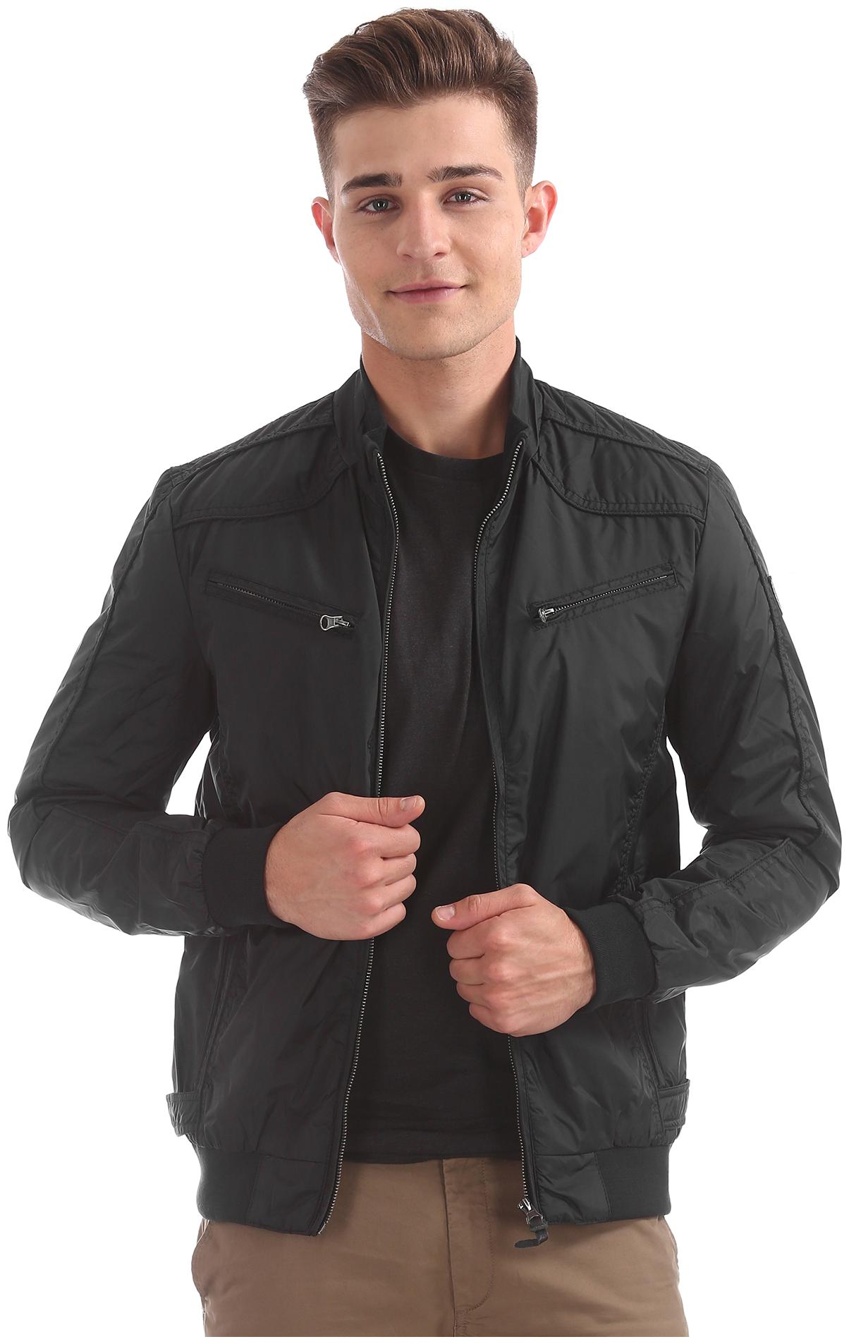 

U S Polo Assn Men Black Solid Bomber jacket