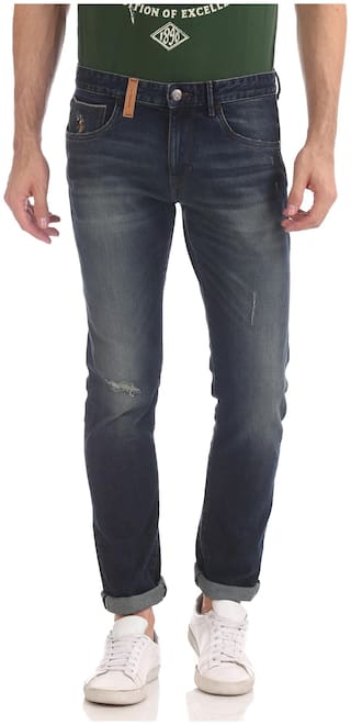 U.S. Polo Assn. Men Blue Slim Fit Jeans