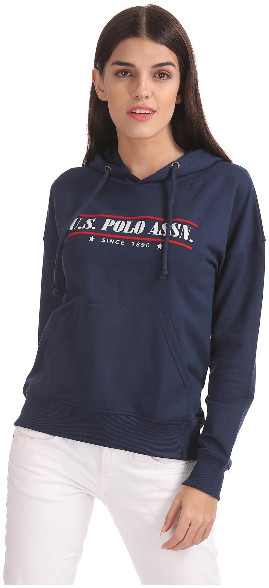 

U S Polo Assn Women Embroidered Hoodie - Blue