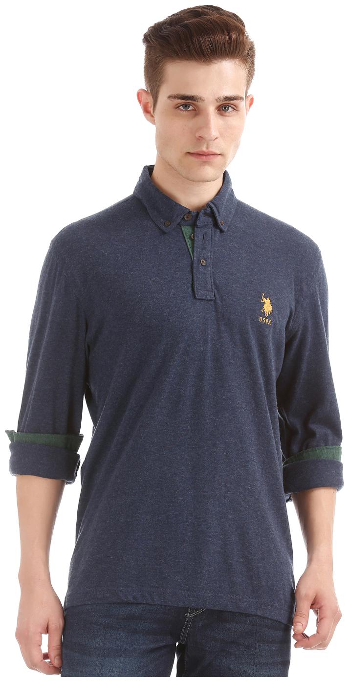 

U S Polo Assn Men Navy blue Regular fit Cotton Polo collar T-Shirt - Pack Of 1