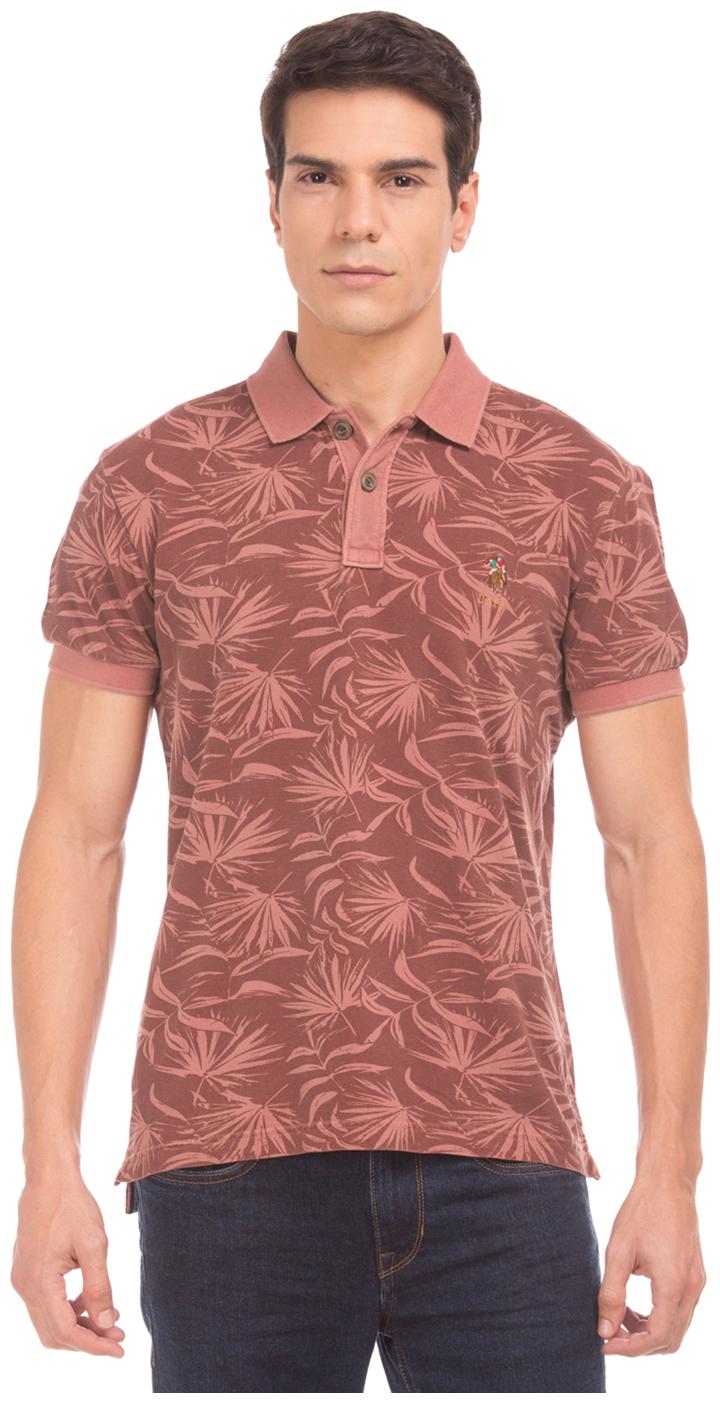 

U S Polo Assn Men Red Loose fit Cotton Polo collar T-Shirt - Pack Of 1