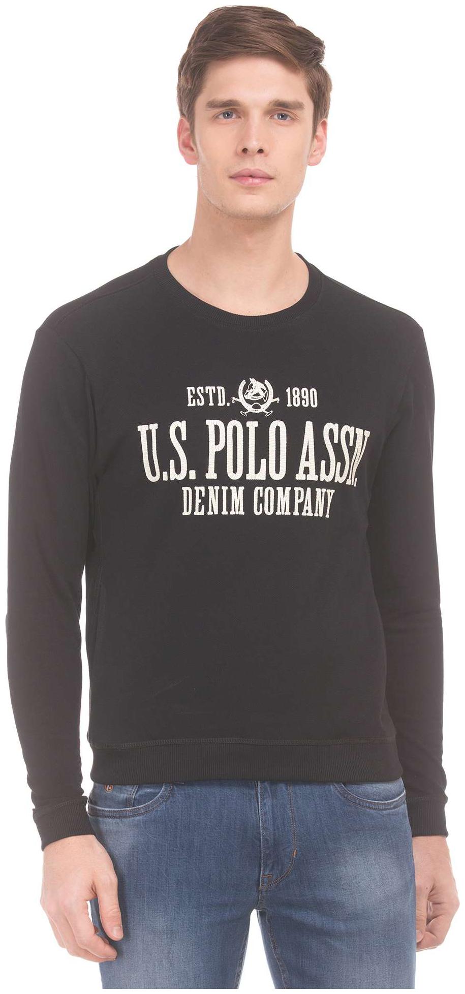 

U S Polo Assn Men Black Round neck Sweatshirt