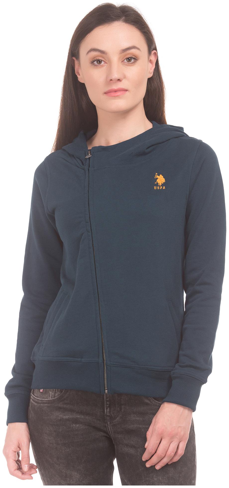 

U S Polo Assn Women Solid Hoodie - Blue