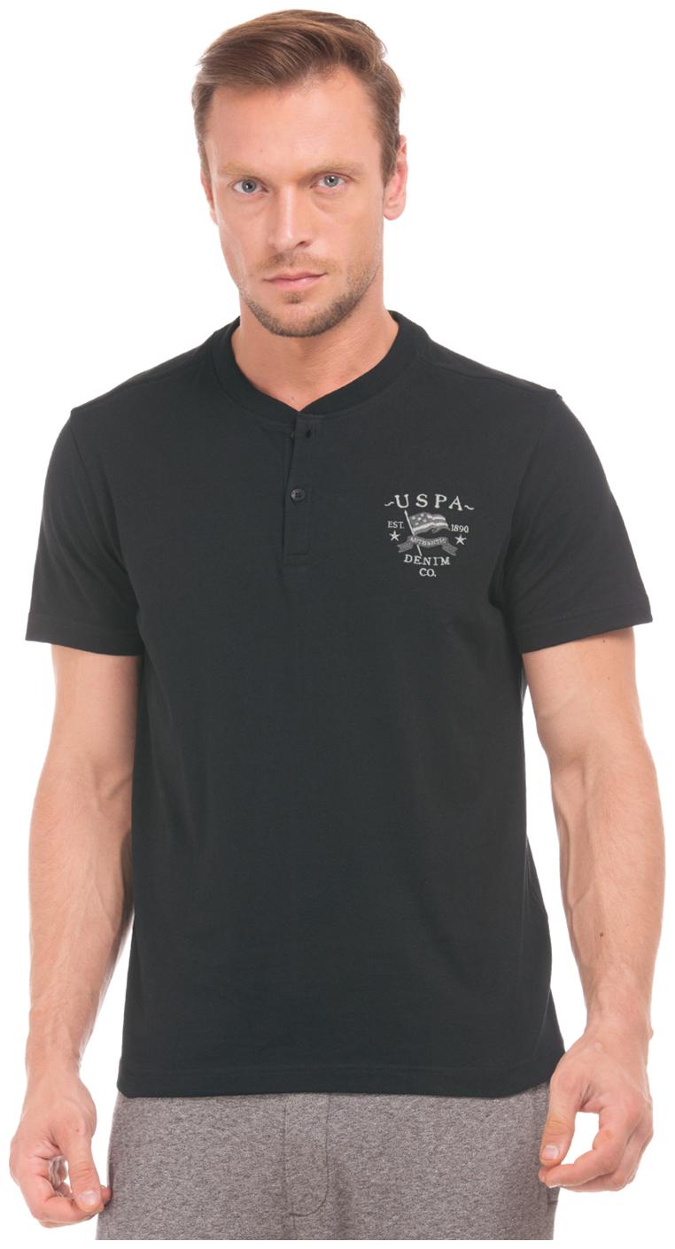 

U S Polo Assn Men Black Loose fit Cotton Henley neck T-Shirt - Pack Of 1