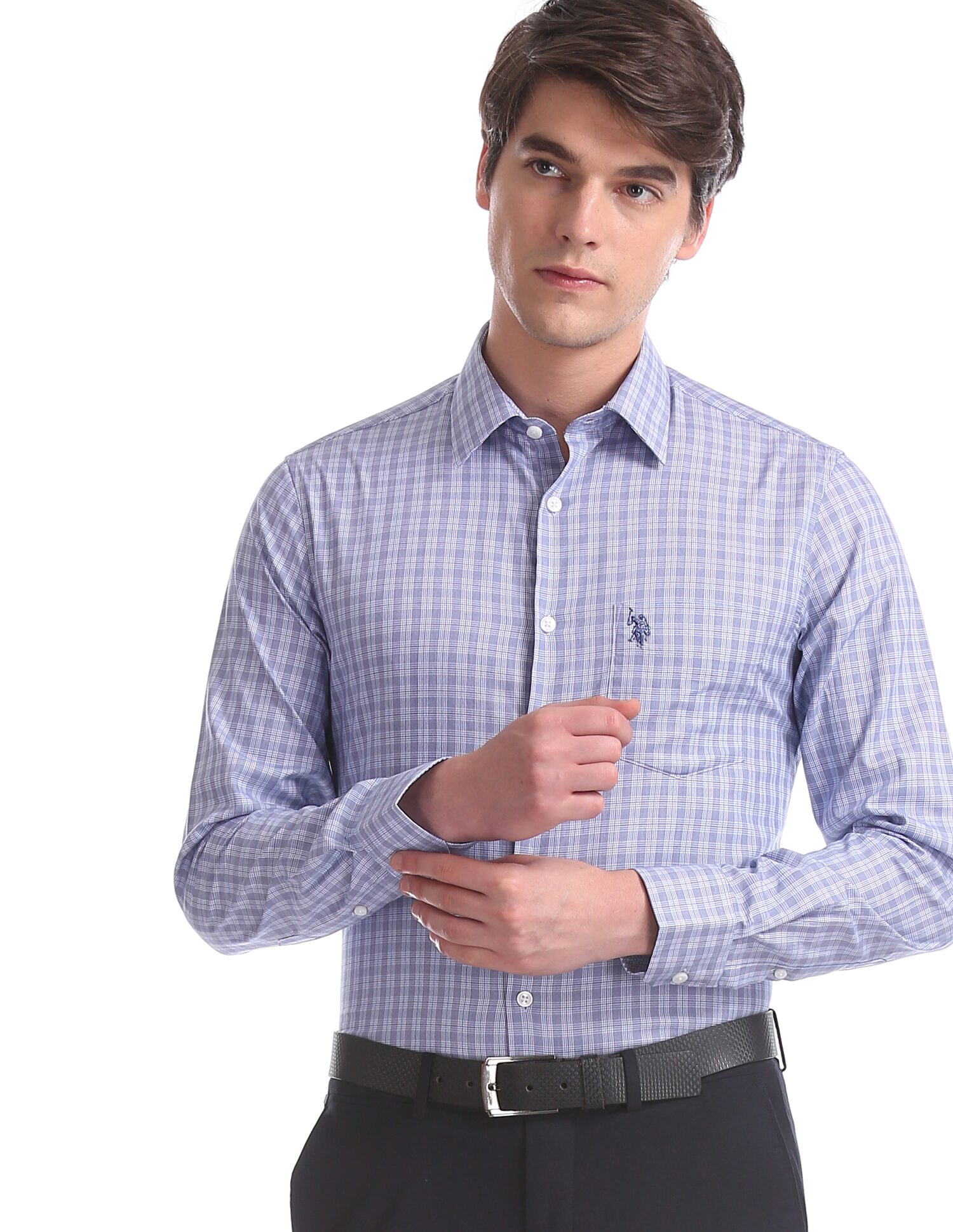 

U S Polo Assn Men Regular fit Formal Shirt - Blue