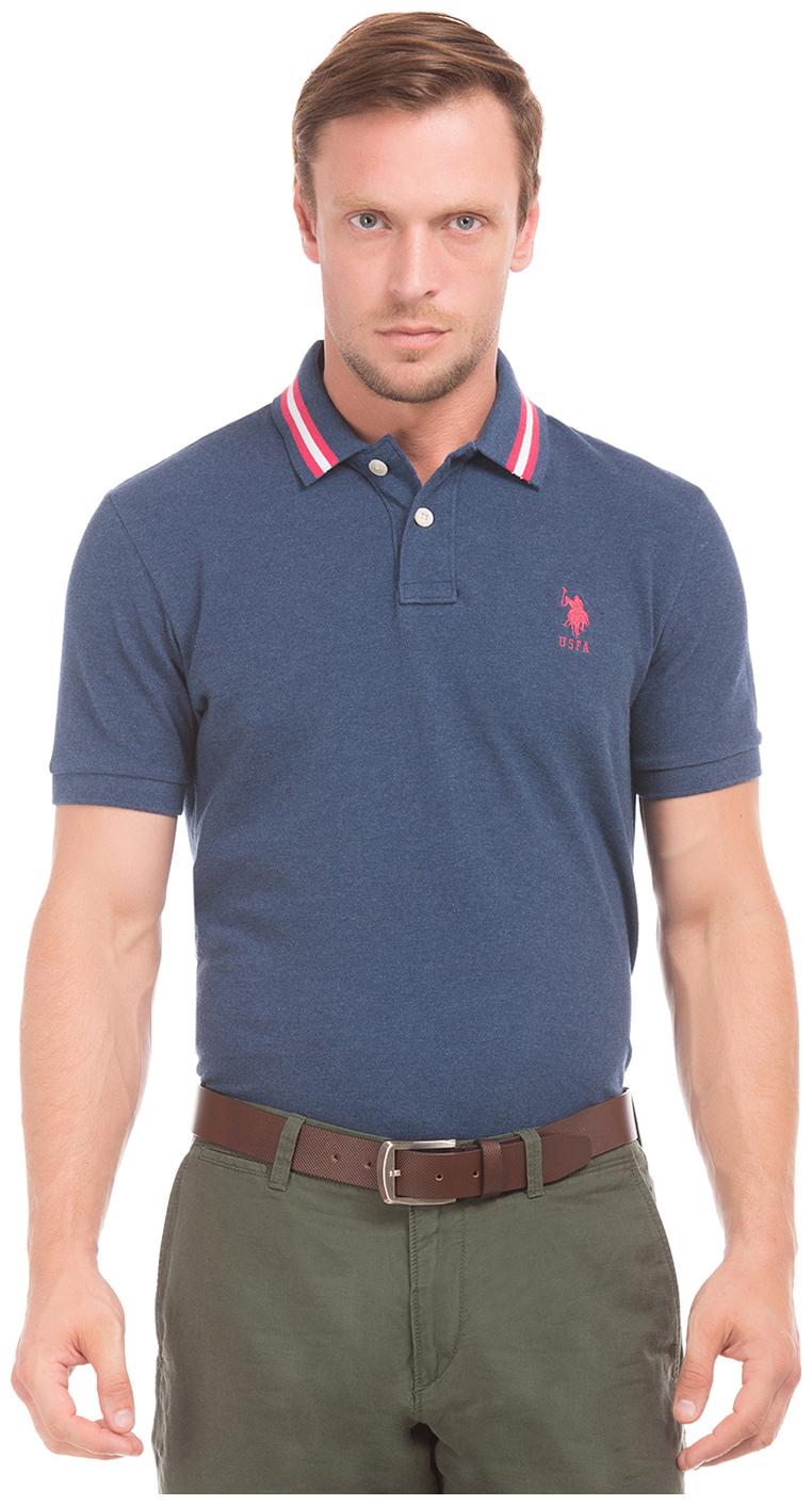 

U S Polo Assn Men Blue Regular fit Cotton Polo collar T-Shirt - Pack Of 1