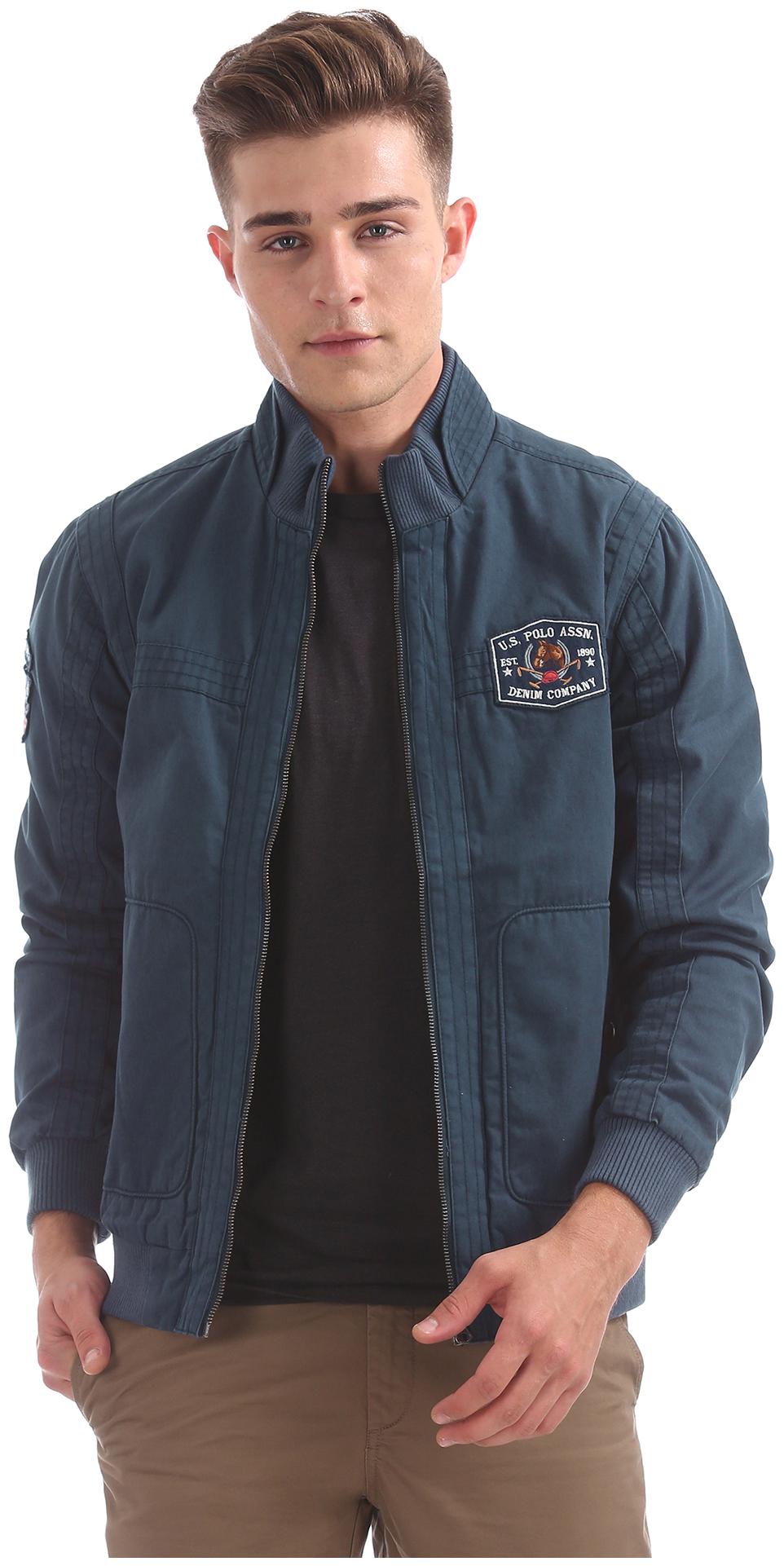 

U S Polo Assn Men Blue Solid Quilted jacket