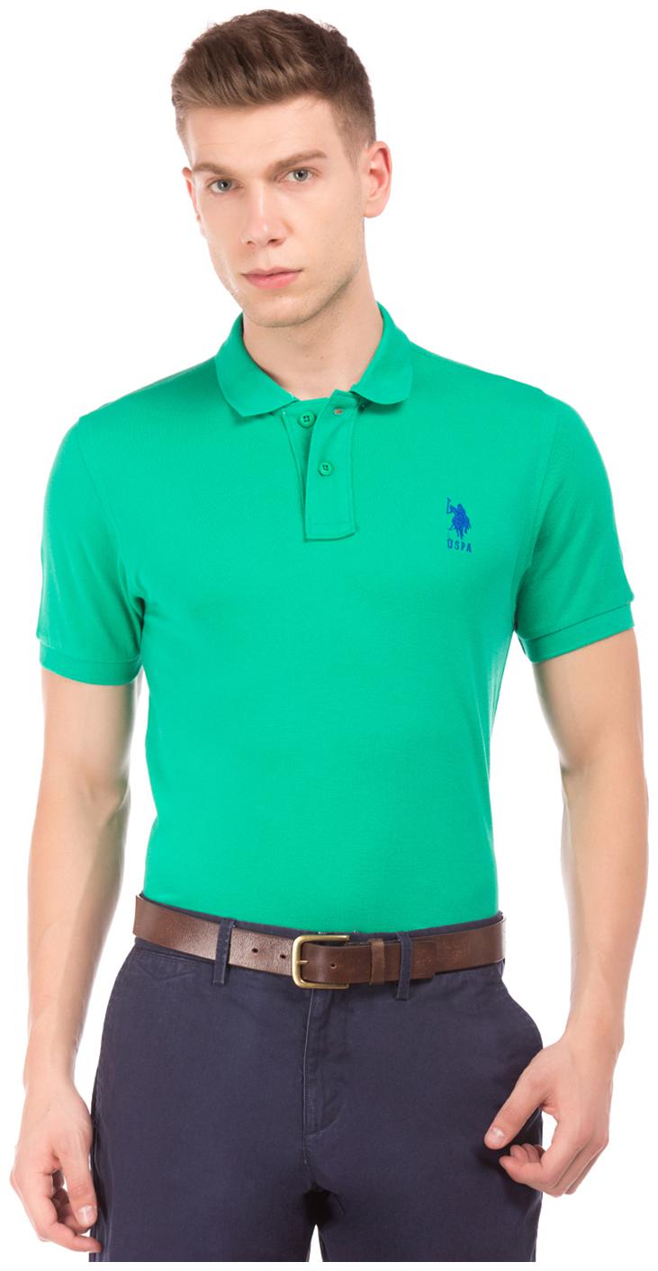 

U S Polo Assn Men Green Regular fit Cotton Polo collar T-Shirt - Pack Of 1