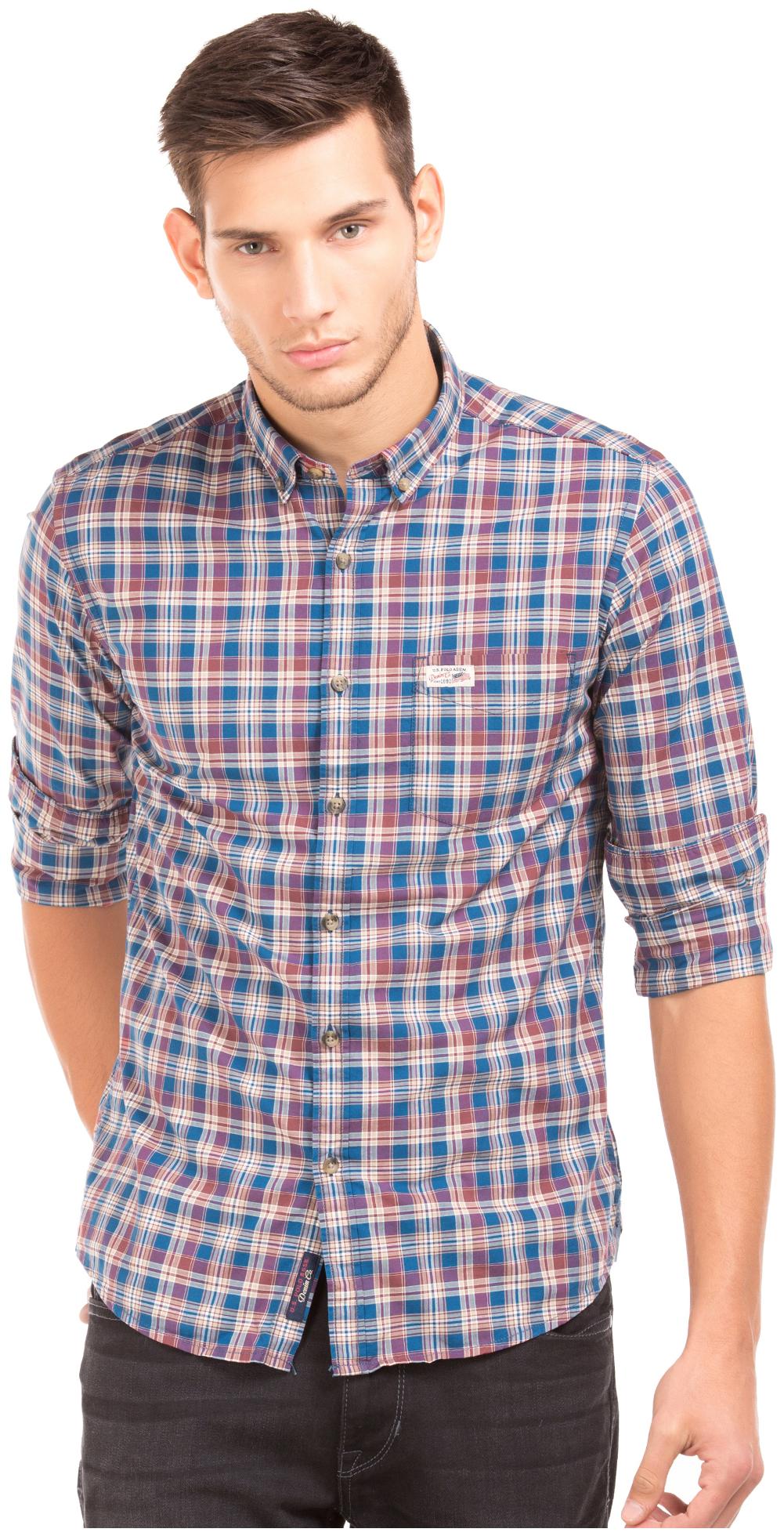 

U S Polo Assn Men Multi Checked Slim Fit Casual Shirt