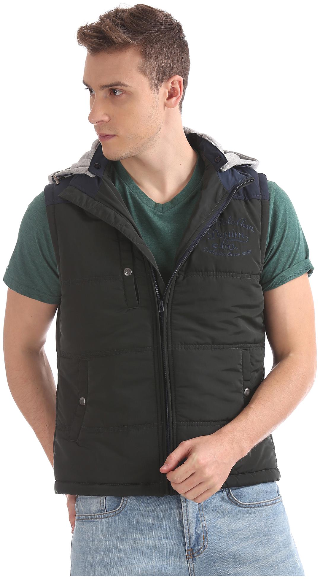 

U S Polo Assn Men Black Solid Bomber jacket