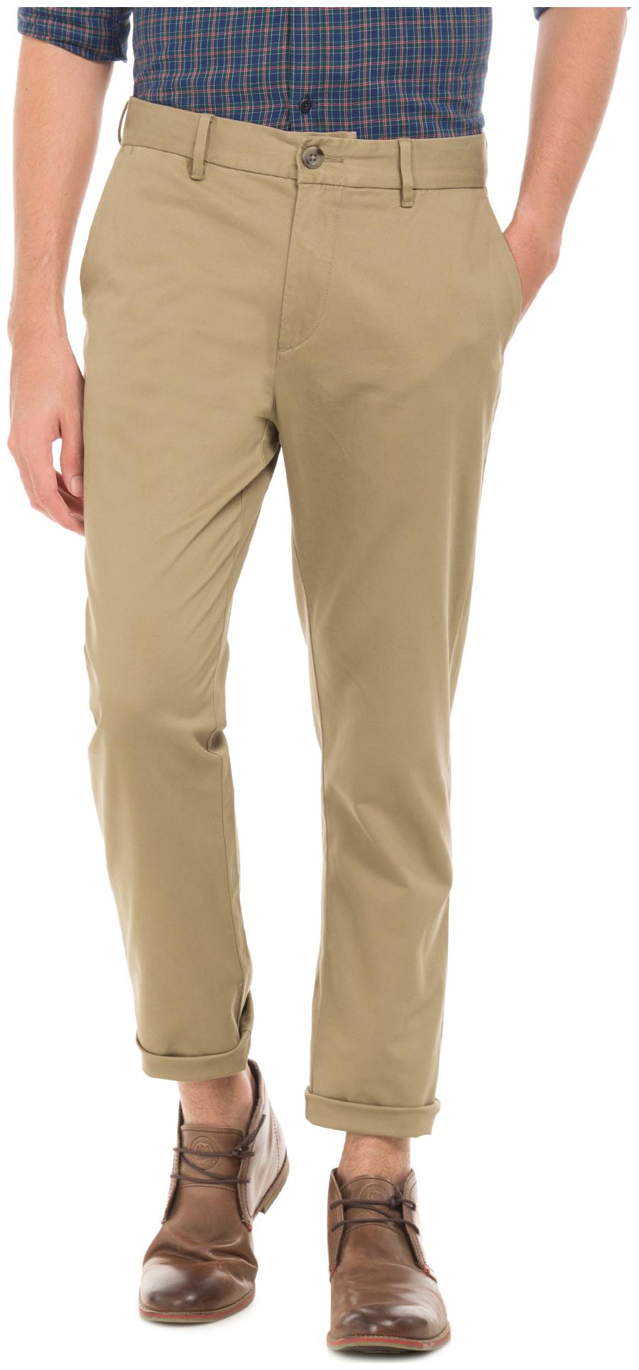 

U S Polo Assn Men Brown Solid Slim fit Regular trousers