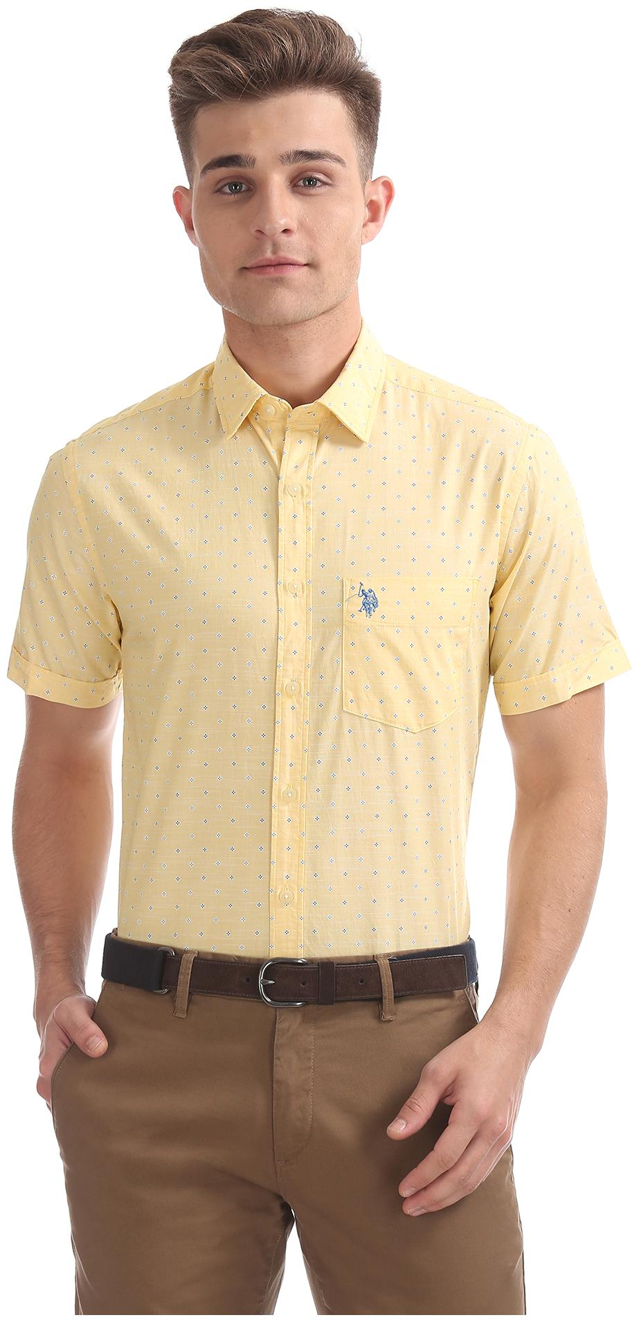 

U S Polo Assn Men Regular fit Formal Shirt - Yellow