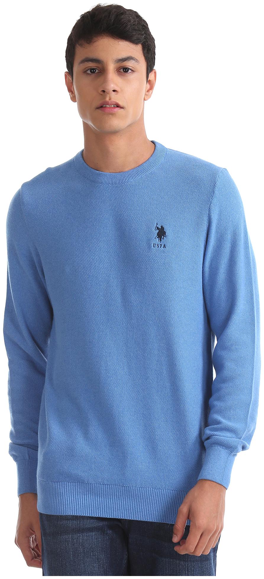 

U S Polo Assn Men Blue Round neck Pullover