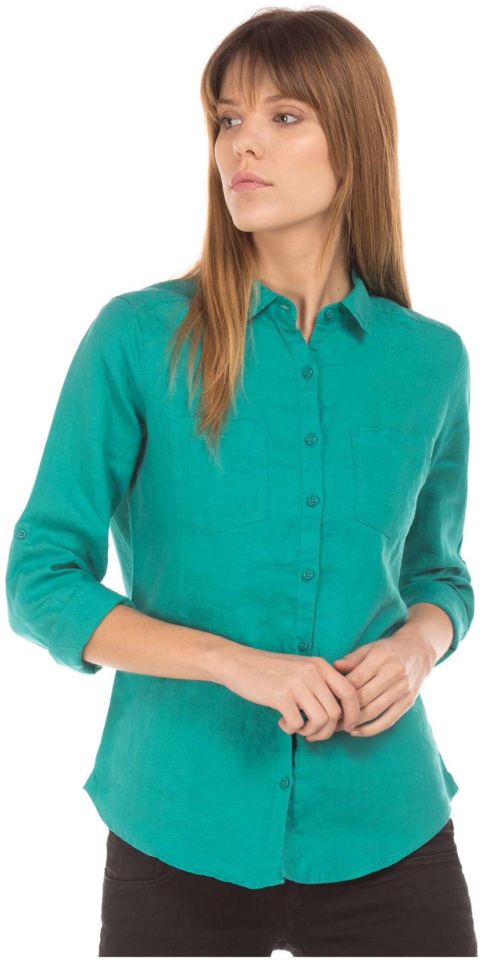 

U S Polo Assn Women Green Solid Regular Fit Shirt