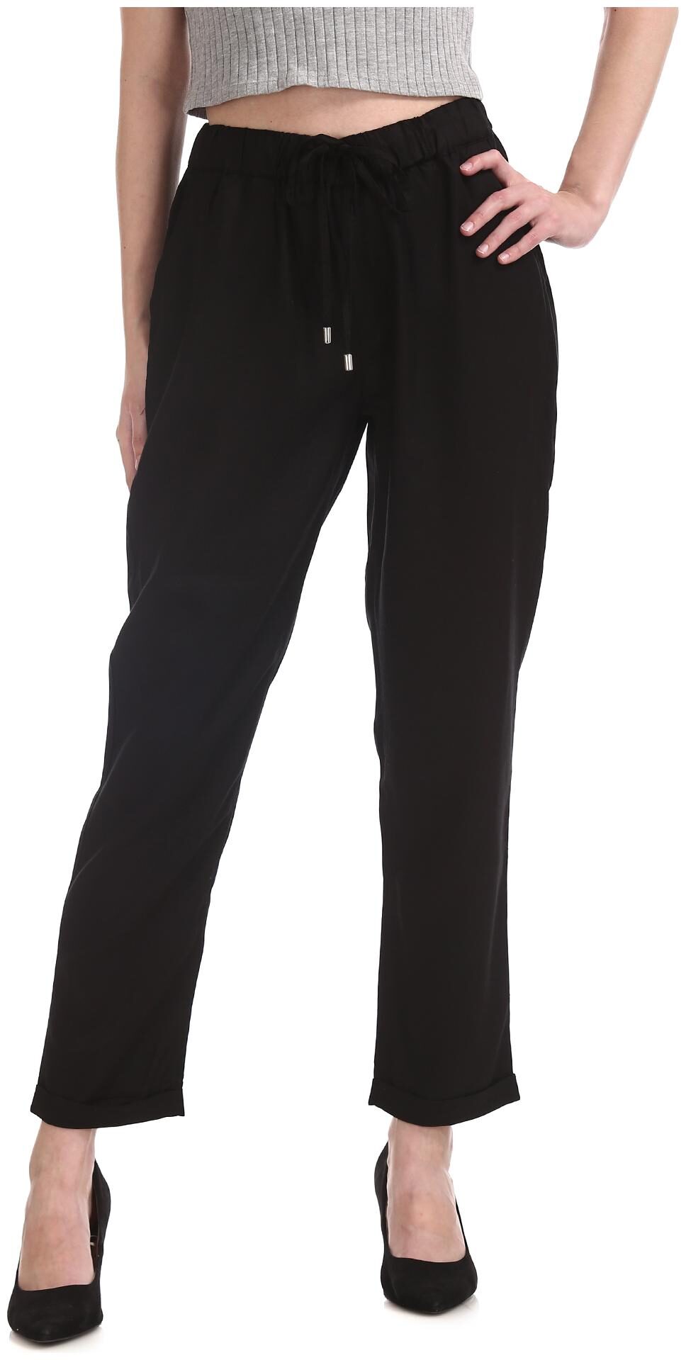 

U S Polo Assn Women Black Slim fit Regular trousers