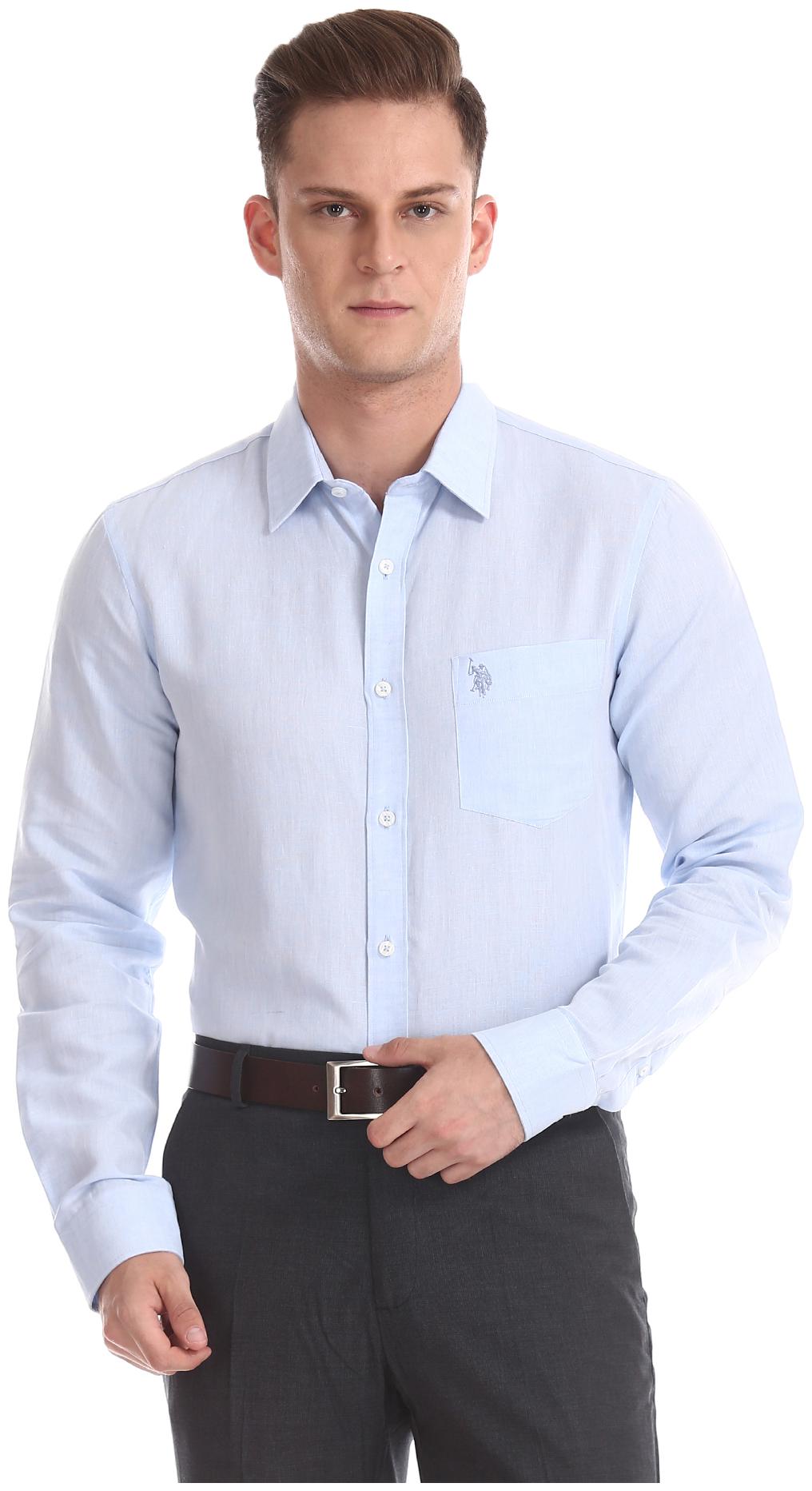 

U S Polo Assn Men Slim fit Formal Shirt - Blue