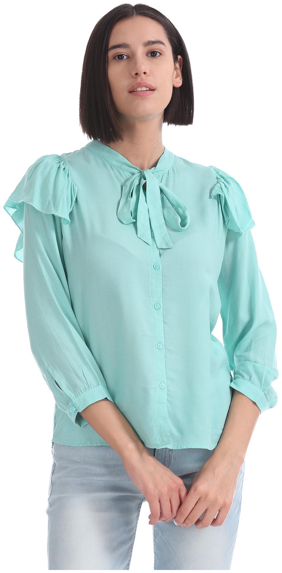 

U S Polo Assn Women Self design Regular top - Blue