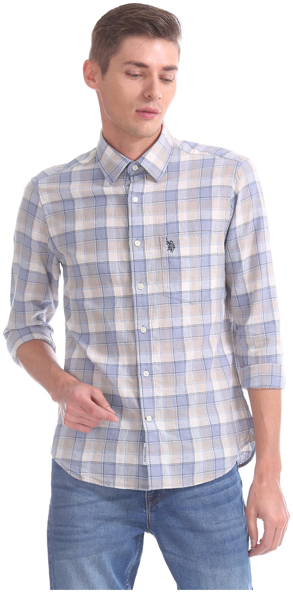 

U S Polo Assn Men Multi Checked Regular Fit Casual Shirt