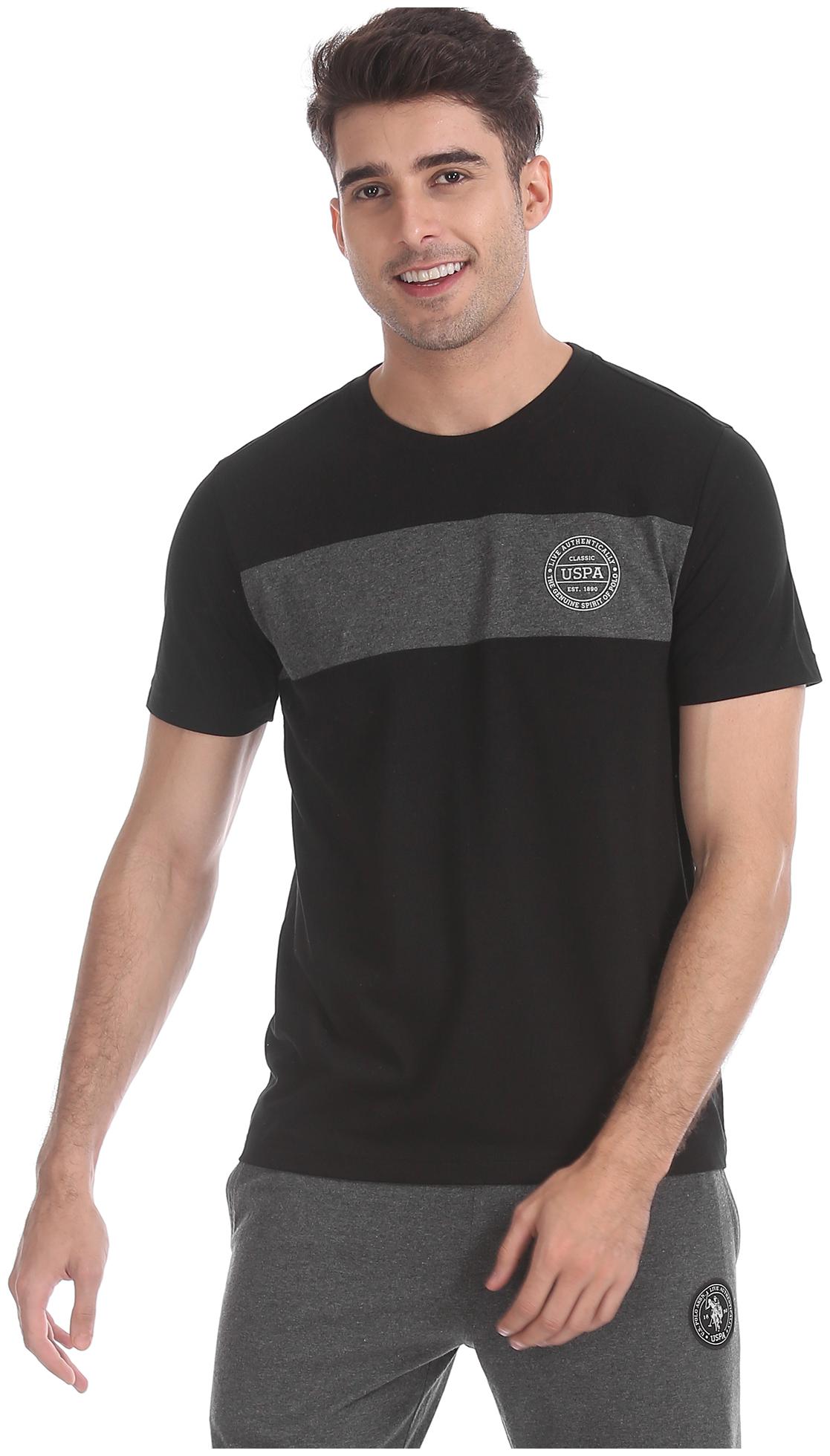 

U S Polo Assn Men Black Regular fit Cotton Blend Round neck T-Shirt - Pack Of 1
